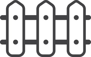 Arkaplanda asgari biçimde izole edilmiş ahşap çit çizimi