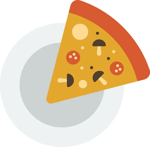 Pizza Von Oben Illustration Minimalistischem Stil Isoliert Auf Hintergrund — Stockvektor