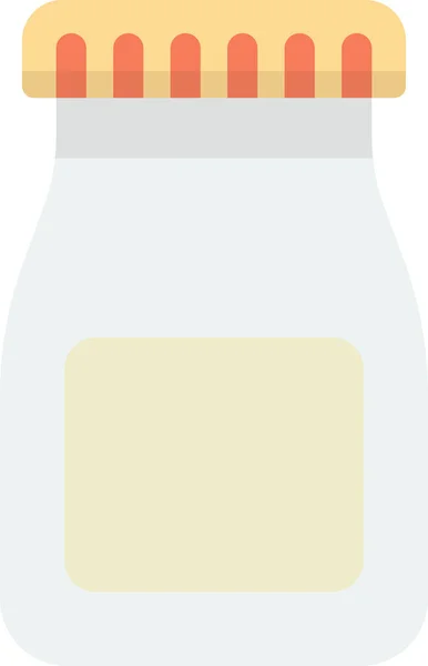 Illustration Von Milchflaschen Und Verschlüssen Minimalistischem Stil Isoliert Auf Hintergrund — Stockvektor