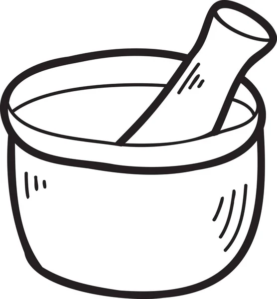 Molinillo Hierbas Chino Dibujado Mano Ilustración Alimentos Chinos Japoneses Aislados — Vector de stock