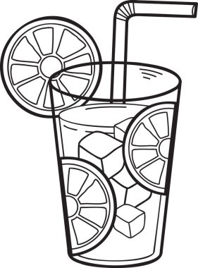 El çizimi limon suyu çizimi arka planda izole