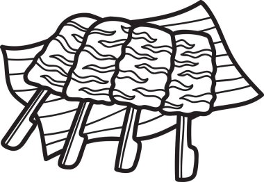 Arka planda Tayland yemeği resimli el yapımı kızarmış domuz eti.