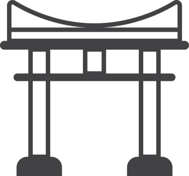 Arka planda en az düzeyde Japon tapınağı çizimi izole edildi