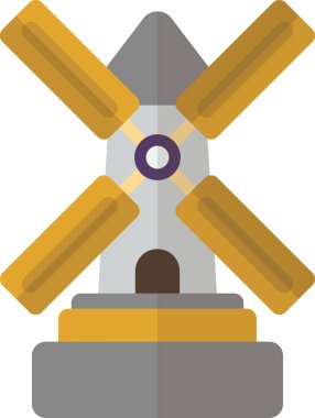 Arkaplanda asgari biçimli yel değirmeni illüstrasyonu
