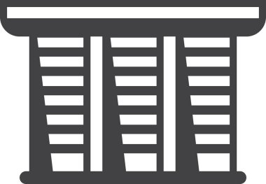 Arka planda asgari biçimde modern bina illüstrasyonu izole edildi