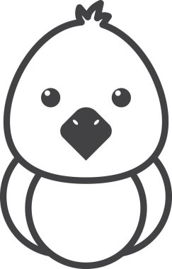 Arka planda çok az izole edilmiş şirin piliç illüstrasyonu