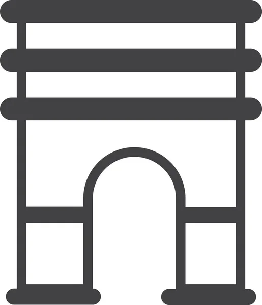 Triumphal Arch Illustration Minimal Style Isolated Background — Vetor de Stock