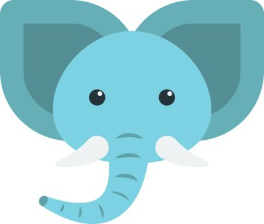 Arka planda izole edilmiş en az biçimdeki fil yüzü çizimi