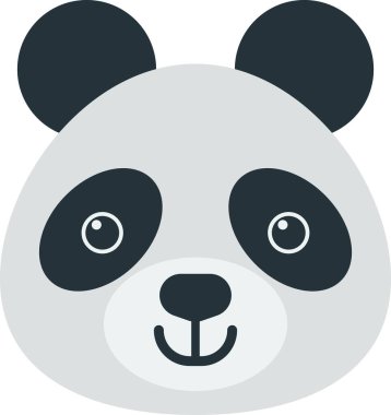 panda arka planda izole edilmiş en az biçimdeki resimle karşı karşıya