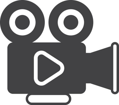 arkaplanda en az şekilde izole edilmiş film kamerası illüstrasyonu