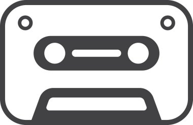 arkaplanda en az biçimdeki kaset illüstrasyonu izole edildi