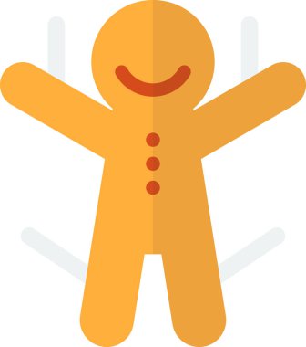 Arka planda en az biçimde izole edilmiş zencefilli kurabiye çizimi