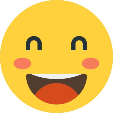Arkaplanda en az izole edilmiş şekilde gülen surat emoji illüstrasyonu