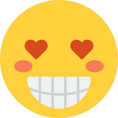 Arka planda en az izole edilmiş kalp çizimi olan gülen surat emojisi