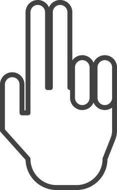 Arka planda asgari biçimde izole edilmiş iki parmak çizimi