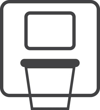 Arka planda izole edilmiş basketbol arka tahtası resimlemesi