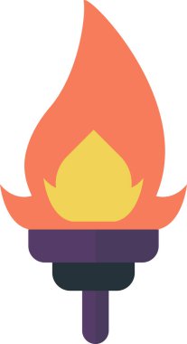 Arka planda izole edilmiş en az biçimdeki meşale alevi illüstrasyonu