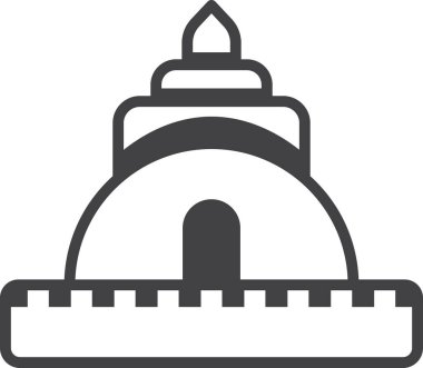 Arka planda çok az izole edilmiş Tayland tarzı tapınak çizimi