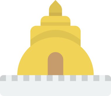 Arka planda çok az izole edilmiş Tayland tarzı tapınak çizimi