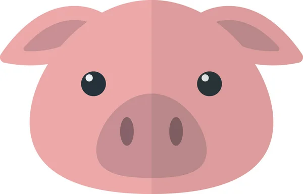 Pig Face Illustration Minimal Style Isolated Background — Vector de stock