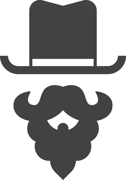 Hat Fake Mustache Illustration Minimal Style Isolated Background — Stock Vector
