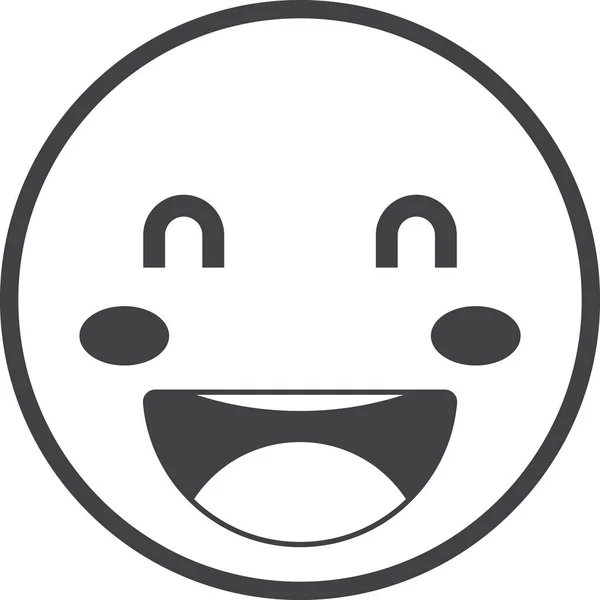 Ilustrasi Emoji Wajah Tersenyum Dalam Gaya Minimal Terisolasi Latar Belakang - Stok Vektor