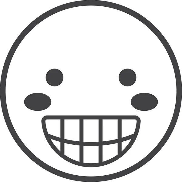 Smiley Ansikte Emoji Illustration Minimal Stil Isolerad Bakgrunden — Stock vektor