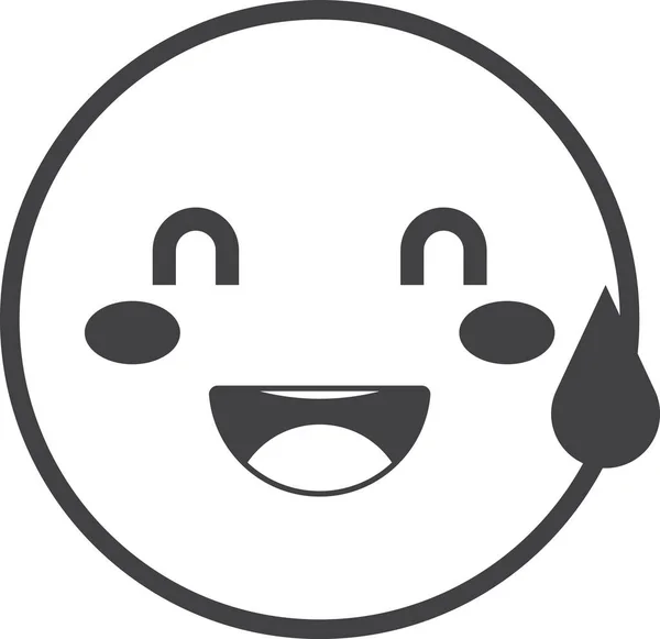Smiling Face Emoji Sweat Illustration Minimal Style Isolated Background — Stock Vector