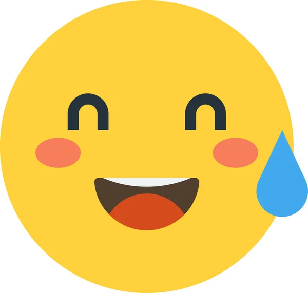 Smiling Face Emoji Sweat Illustration Minimal Style Isolated Background — Image vectorielle