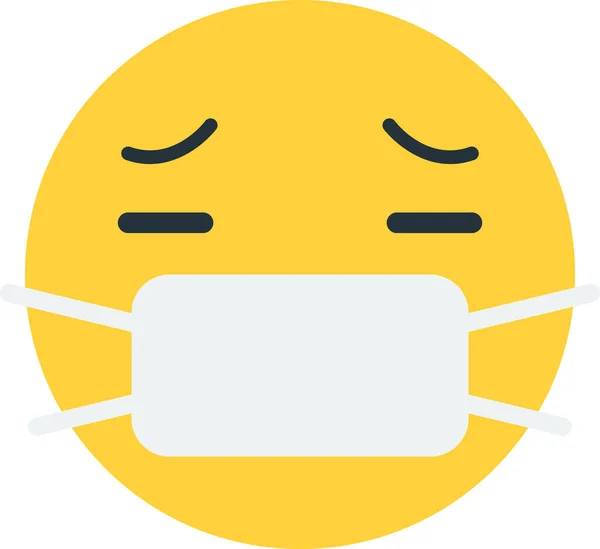 Sick Face Emoji Illustration Minimal Style Isolated Background — Image vectorielle