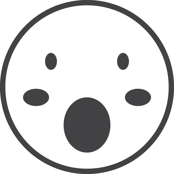 Shocked Face Emoji Illustration Minimal Style Isolated Background — Stock Vector