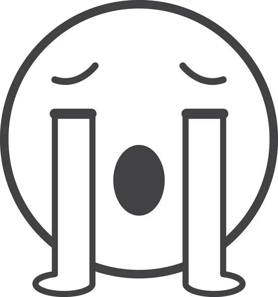Weinen Gesicht Emoji Illustration Minimalem Stil Isoliert Auf Dem Hintergrund — Stockvektor
