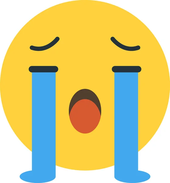 Crying Face Emoji Illustration Minimal Style Isolated Background — Vector de stock