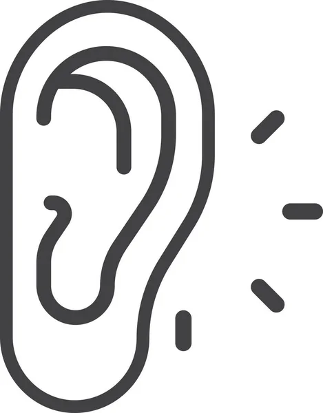 Ears Listening Music Illustration Minimal Style Isolated Background — Vector de stock