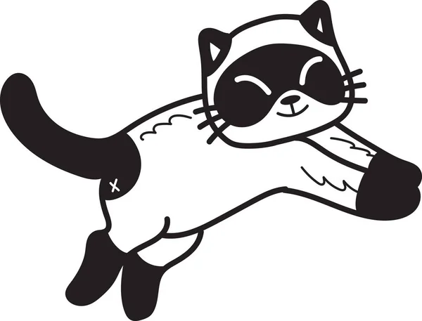 Ручной Рисунок Прыжки Кошки Иллюстрация Стиле Каракули Изолированы Заднем Плане — стоковый вектор