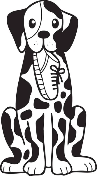 Hand Drawn Dalmatian Dog Holding Shoes Illustration Doodle Style Isolated — Stockový vektor
