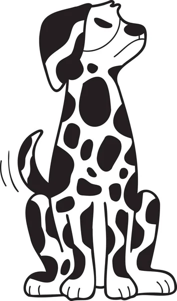 Hand Drawn Angry Dalmatian Dog Illustration Doodle Style Isolated Background — Stockový vektor