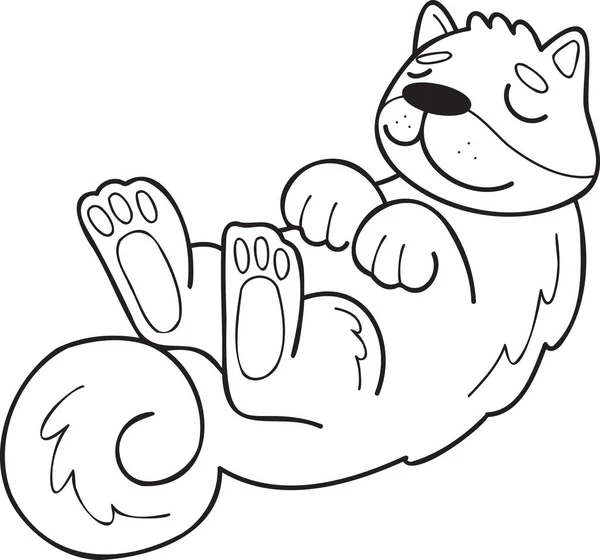 Hand Drawn Sleeping Shiba Inu Dog Illustration Doodle Style Isolated — Stok Vektör