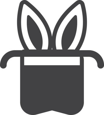 Top Hat with Bunny Ears illustration in minimal style isolated on background