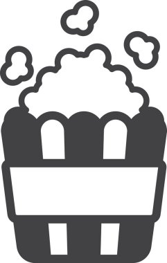 Popcorn illüstrasyonu arka planda izole edilmiş minimal biçimde