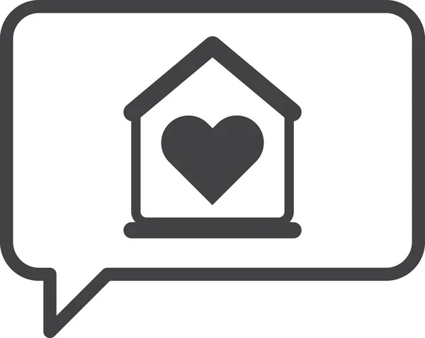 Home Heart Illustration Minimal Style Isolated Background — Stock Vector
