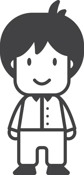 Male Waiter Character Illustration Minimal Style Isolated Background — Vector de stock