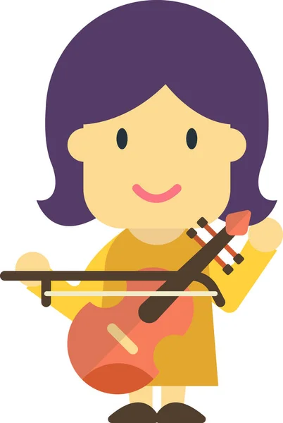 Violin Player Illustration Minimal Style Isolated Background — Stock Vector