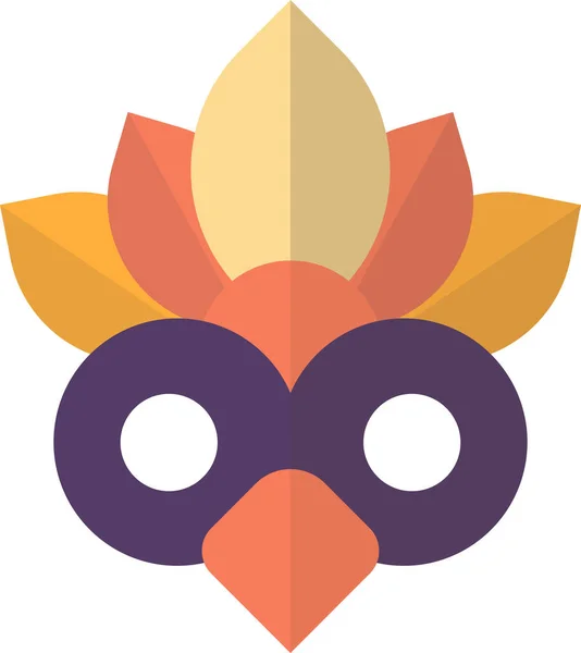 Tribal Mask Illustration Minimal Style Isolated Background — Stock Vector