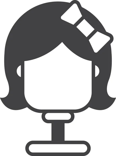 Women Wigs Illustration Minimal Style Isolated Background — Vector de stock