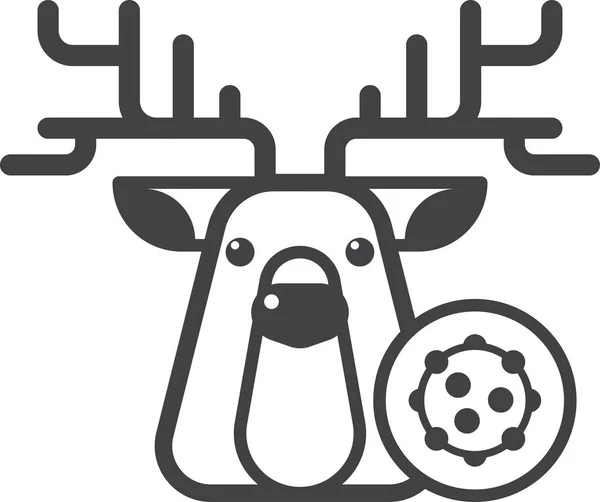 Deer Virus Illustration Minimal Style Isolated Background — Stok Vektör