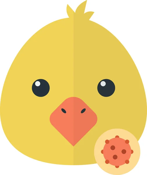 Chicken Virus Illustration Minimal Style Isolated Background — Stok Vektör
