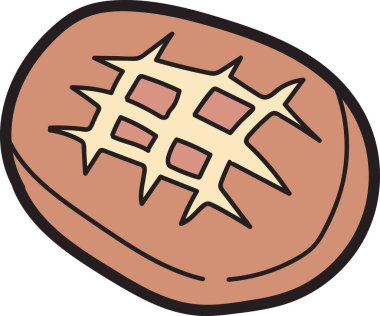 Arka planda karalama tarzında çizilmiş bir somun ekmek çizimi