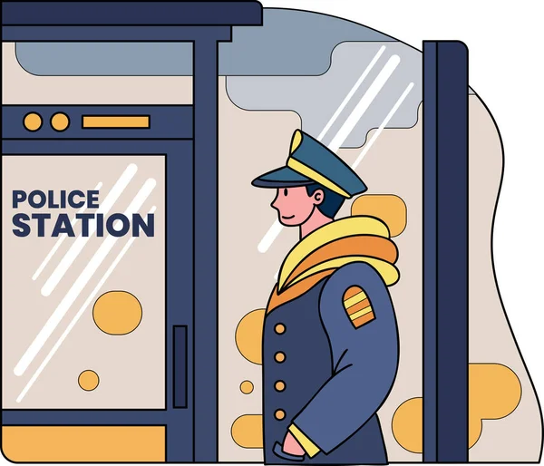 Rendőrség Rendőrség Illusztráció Firka Stílusban Elszigetelt Háttérben — Stock Vector