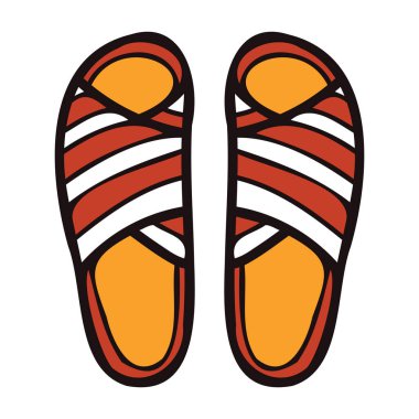 El çizimi kadın sandaletleri arka planda izole edilmiş.